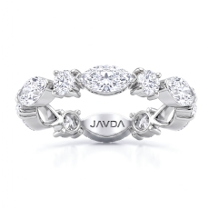 Women's Eternity Band 14k White Gold Marquise Round Diamond 1.62Ct