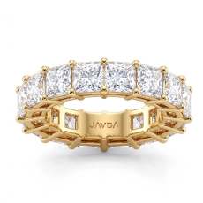 Women Shared Prong Lab-Grown Diamond Princess Wedding Band 14k Gold Yellow  (9.6Ct. tw.)