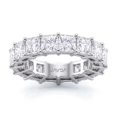 Women Shared Prong Lab-Grown Diamond Princess Wedding Band 14k White Gold 9.6ctw