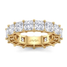 Lab-Grown Diamond Women Shared Prong Princess Wedding Band 14k Gold Yellow  (8.8Ct. tw.)