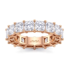 Lab-Grown Diamond Women Shared Prong Princess Wedding Band 14k Rose Gold  (8.8Ct. tw.)