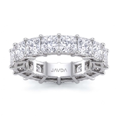 Lab-Grown Diamond Women Shared Prong Princess Wedding Band 14k White Gold 8.8ctw