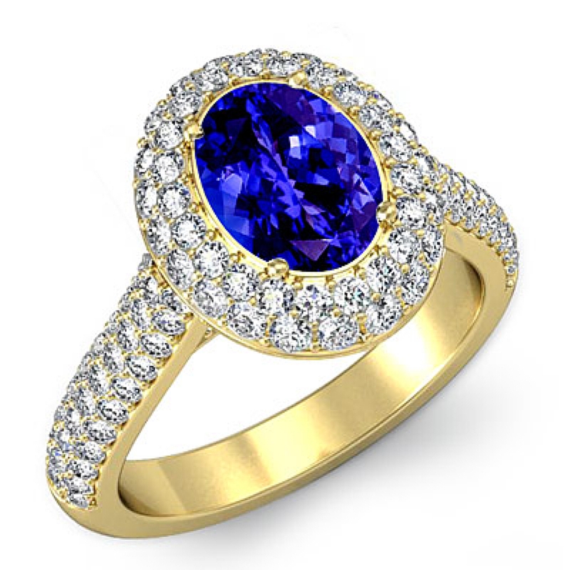  Oval diamond  Ring in 14k Gold Yellow