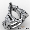 Marquise Semi Mount Diamond Engagement Halo Pre-Set Ring 18k White Gold 1.68Ct - javda.com 