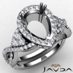 Diamond Engagement Pear Semi Mount Platinum 950 Halo Pave Setting Ring 1.7Ct - javda.com 