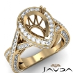Diamond Engagement Pear Semi Mount Halo Pave Setting Ring 18k Yellow Gold 1.45Ct - javda.com 
