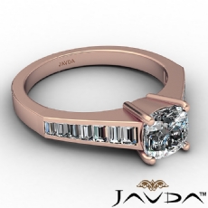 4 Prong Channel Baguette Set diamond Ring 14k Rose Gold