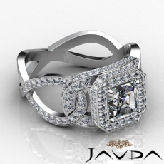 Interlocking Shank Circa Halo diamond Ring 14k Gold White