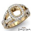 Cushion Cut Diamond Engagement Ring SemiMount 14k Yellow Gold Halo Setting 1.45Ct - javda.com 