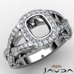 Cushion Cut Diamond Engagement Ring SemiMount 18k White Gold Halo Setting 1.45Ct - javda.com 