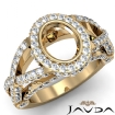 Halo Setting Diamond Engagement Ring Oval Cut Semi Mount 14k Yellow Gold 1.42Ct - javda.com 