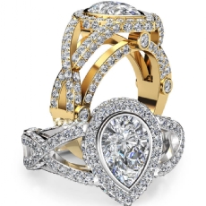 Bezel Halo Pave Twisted Shank diamond Hot Deals 14k Gold Yellow