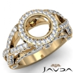 Diamond Engagement Ring Halo Setting Round Cut Semi Mount 14k Yellow Gold 1.47Ct - javda.com 