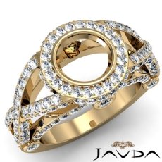 Diamond Engagement Ring Halo Setting Round Cut Semi Mount 14k Gold Yellow  (1.47Ct. tw.)