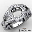 Diamond Engagement Ring Halo Setting Round Cut Semi Mount 14k White Gold 1.47Ct - javda.com 