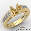 Cushion Side Diamond Engagement Ring Channel 18k Yellow Gold Semi Mount 1.2Ct - javda.com 