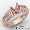 Cushion Side Diamond Engagement Ring Channel 18k Rose Gold Semi Mount 1.2Ct - javda.com 