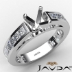 Cushion Side Diamond Engagement Ring Channel 14k White Gold Semi Mount 1.2Ct - javda.com 