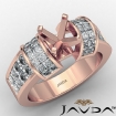 1.96Ct Diamond Engagement Women Ring 18k Rose Gold Cushion Invisible Semi Mount - javda.com 