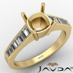 0.85Ct Baguette Channel Diamond Engagement 18k Yellow Gold Semi Mount Ring - javda.com 
