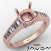 0.85Ct Baguette Channel Diamond Engagement 18k Rose Gold Semi Mount Ring - javda.com 