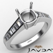 0.85Ct Baguette Channel Diamond Engagement 14k White Gold Semi Mount Ring - javda.com 