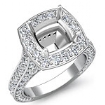 2.1Ct Cushion Diamond Engagement Ring Platinum 950 Halo Pave Setting SemiMount