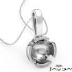 Bezel Set Round Cut Semi Mount Bail Pendant Platinum 950 - javda.com 