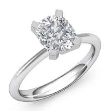 4 Prong Peg Head Solitaire diamond Ring Platinum 950