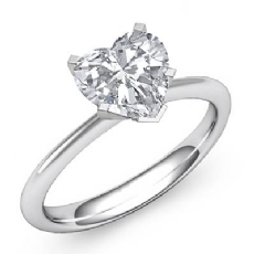 4 Prong Peg Head Solitaire diamond Ring 18k Gold White