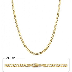 14k 2Tone Gold Men's Solid Cuban Chain (4.00mm,24