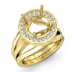 Diamond Engagement Ring Round Semi Mount 14k Yellow Gold Halo 0.4Ct - javda.com 