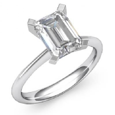 4 Prong Peg Head Solitaire diamond Ring 18k Gold White