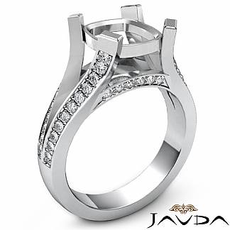 0.45Ct Cushion Diamond Engagement Split Shank Ring 14k Gold White Semi Mount Setting