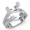 1.5Ct Diamond Women's Engagement Split Shank Ring Platinum 950 Semi Mount Setting - javda.com 