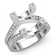 Diamond Women's Engagement Split Shank Ring Platinum 950 Semi Mount (1.5Ct. tw.)
