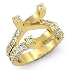 Diamond Women's Engagement Split Shank Ring 18k Gold Yellow Semi Mount (1.5Ct. tw.)