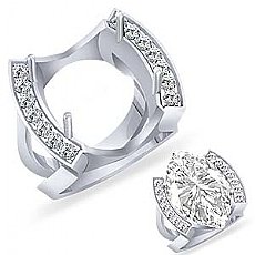 0.50 CT Round Diamond Semi Mount Engagement Ring W Gold