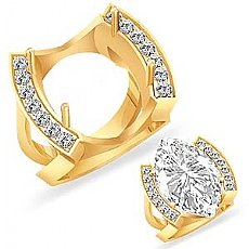 Round Diamond Semi Mount Engagement Ring 14k Gold Yellow (0.5Ct. tw.)