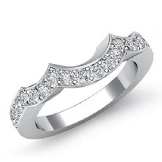 Round Pave Diamond Half Wedding Band 14k White Gold 2.5mm Women's Ring 0.47Ct