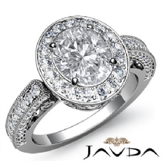 Royal Design Shank Halo diamond Ring 18k Gold White