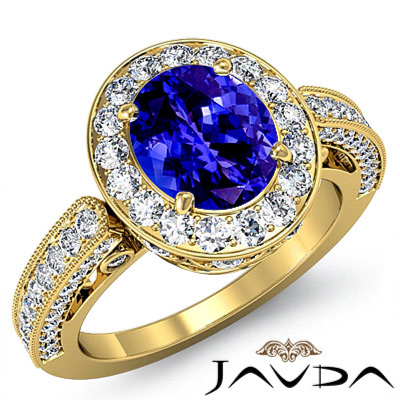 Royal Design Shank Halo Oval diamond engagement Ring in 18k Gold Yellow