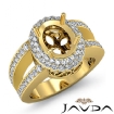 Diamond Engagement Ring 18k Yellow Gold Oval Semi Mount Halo Pave Setting 1.35Ct - javda.com 