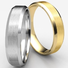 Comfort Fit Beveled Edge White Gold Men's Wedding Band