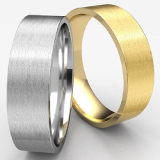 Comfort Fit Satin Finish 14k Gold Yellow Flat Men's Wedding Band