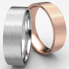 Comfort Fit Satin Finish 14k Rose Gold Flat Men's Wedding Band