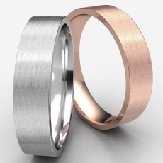 Comfort Fit Satin Finish Men's Flat Wedding Band 14k Rose Gold