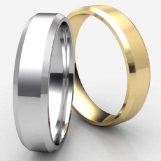 Beveled Edge Men's Comfort Fit White Gold Wedding Band