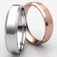 Beveled Edge Men's Comfort Fit 14k Rose Gold Wedding Band