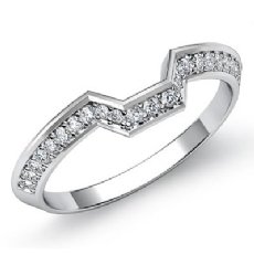 2mm Women's Half Wedding Band Round Cut Pave Diamond 14k White Gold Ring 0.45Ct